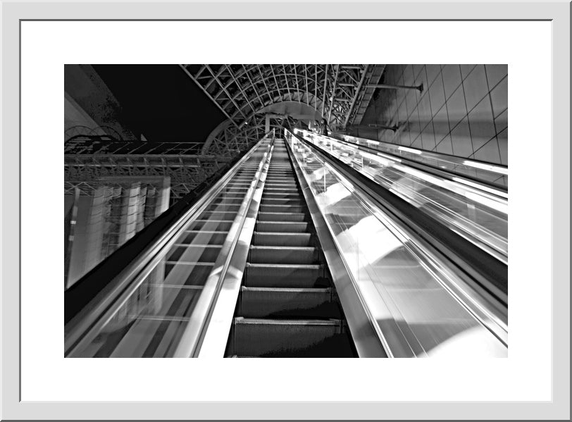Moving Forward, Kyoto Station - Black and White